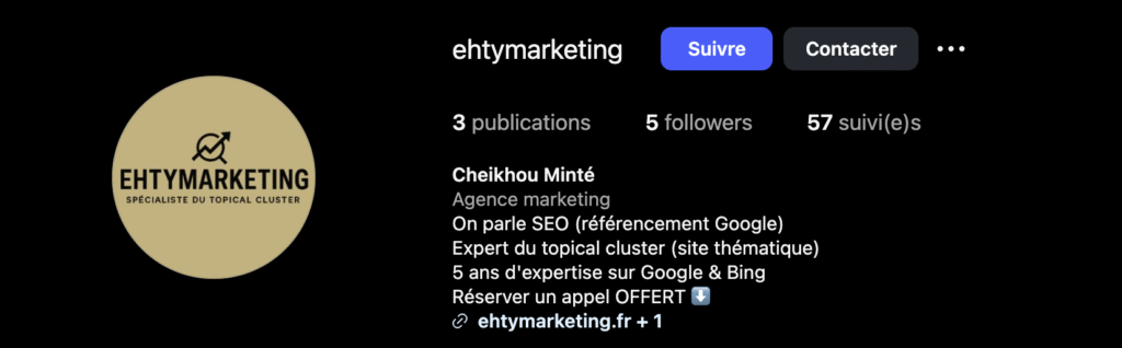 compte instagram @ehtymarketing