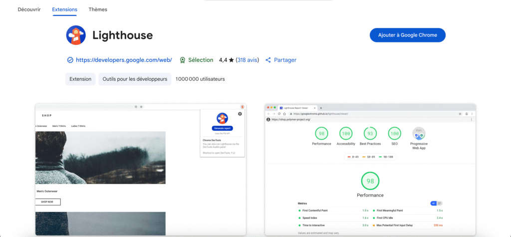 Lighthouse - core web vitals